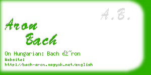 aron bach business card